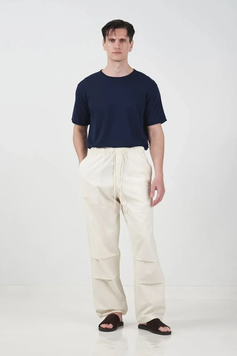 Giesto Cream Natural GIESTO Men's Tencel Straight-Leg Joggers for Men | Best Price UAE