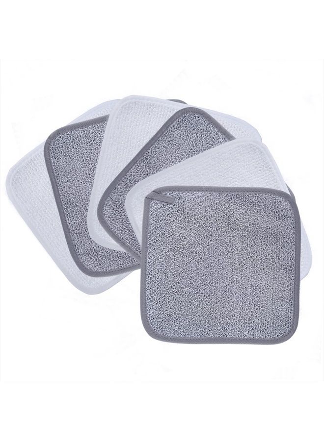 Polyte Premium Hypoallergenic Microfiber Makeup Remover and Facial Cleansing Cloth, 8 x 8 in, 6 Pack (Gray,White) - Image 1