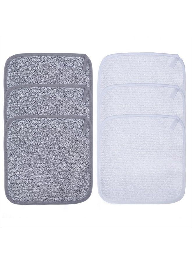 Polyte Premium Hypoallergenic Microfiber Makeup Remover and Facial Cleansing Cloth, 8 x 8 in, 6 Pack (Gray,White) - Image 4