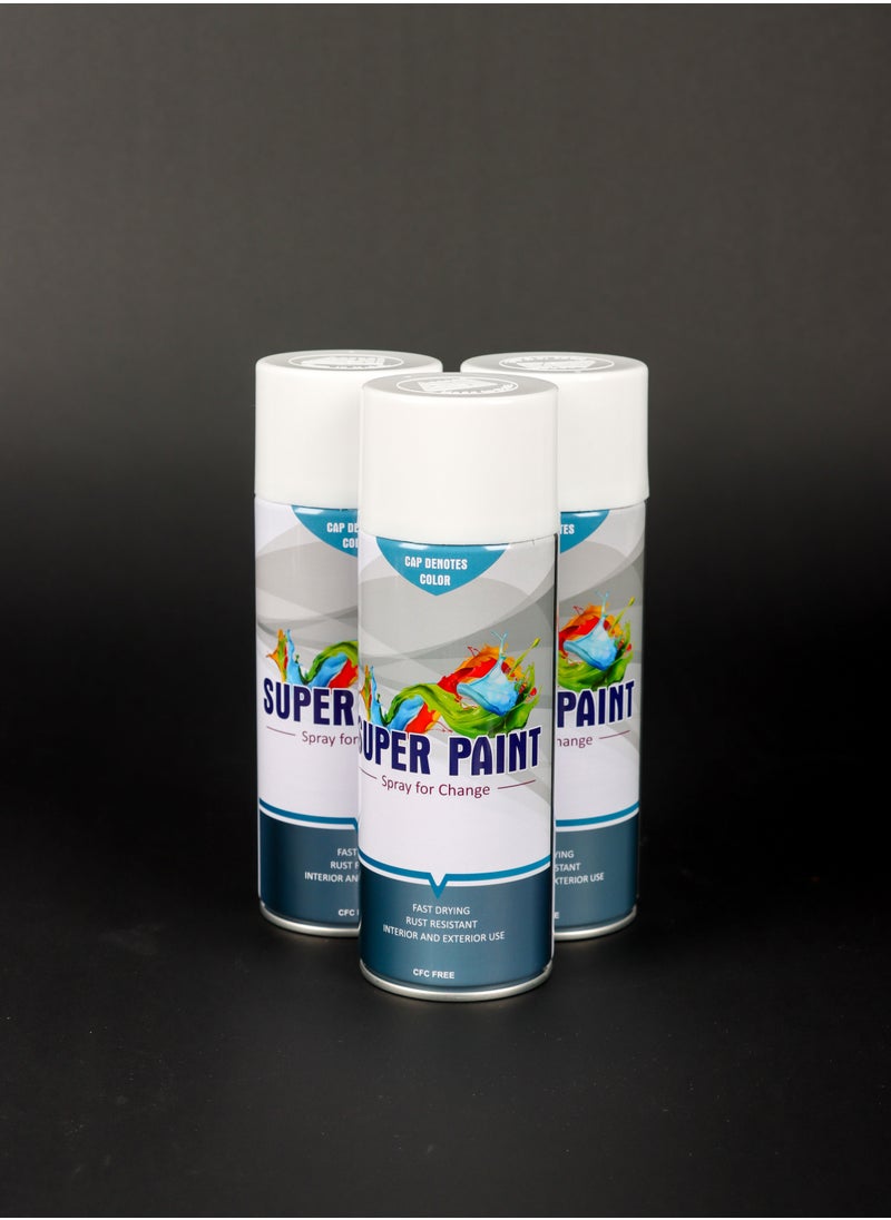 Super - 3 PCS Super Matte White Spray Paint 400ml UAE - Image 1