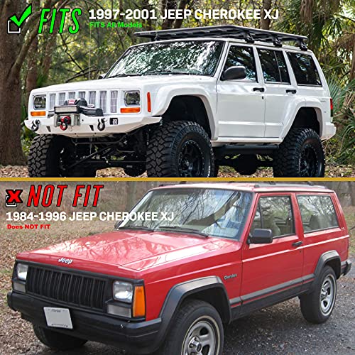 USR UNIQUE STYLE RACING USR DEPO 97-01 XJ Signal Lights - COMBO Clear Bumper Turn Signal + Corner Side Marker Lamps Set (Left + Right) Compatible with 1997-2001 Cherokee XJ Chassis (Clear 4 Pieces) - Image 2