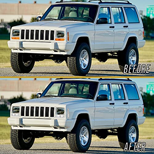 USR UNIQUE STYLE RACING USR DEPO 97-01 XJ Signal Lights - COMBO Clear Bumper Turn Signal + Corner Side Marker Lamps Set (Left + Right) Compatible with 1997-2001 Cherokee XJ Chassis (Clear 4 Pieces) - Image 4