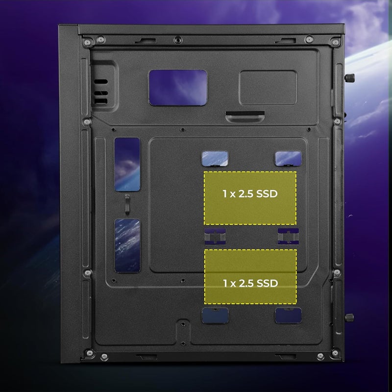 ZEBRONICS هيكل ألعاب، Micro ATX/Mini ITX، مروحة داخلية متعددة الألوان 80 مم، USB 3.0، 2X منافذ USB، لوحة جانبية أكريليك، شريط ضوء متعدد الألوان في اللوحة الأمامية، مزود طاقة مثبت في الأعلى (Froz) - Image 5