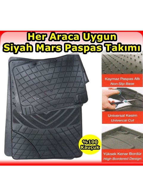 Audi Q5 Compatible Mars Rubber Black Floor Mat Set