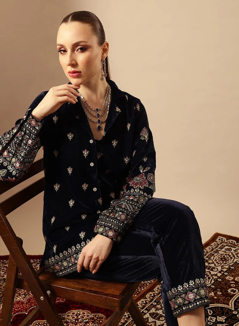 ISHIN Rich Navy Regular Co-ords