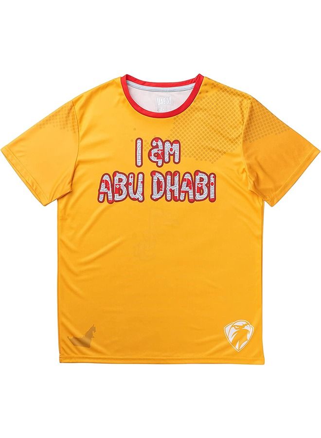 UAEJJ تي شيرت UAEJJ I Am Abu ظبي | تي شيرت قطني | ملابس رياضية | ملابس رياضية - Image 1