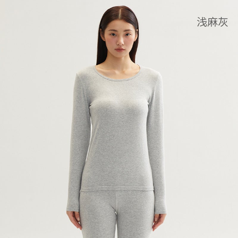 Pure Cotton Thermal Underwear Women'S Autumn Clothes And Pants Men'S Round Neck Cotton Sweater Thin Thermal Clothing Anti-Pilling Class A Cotton - Image 1