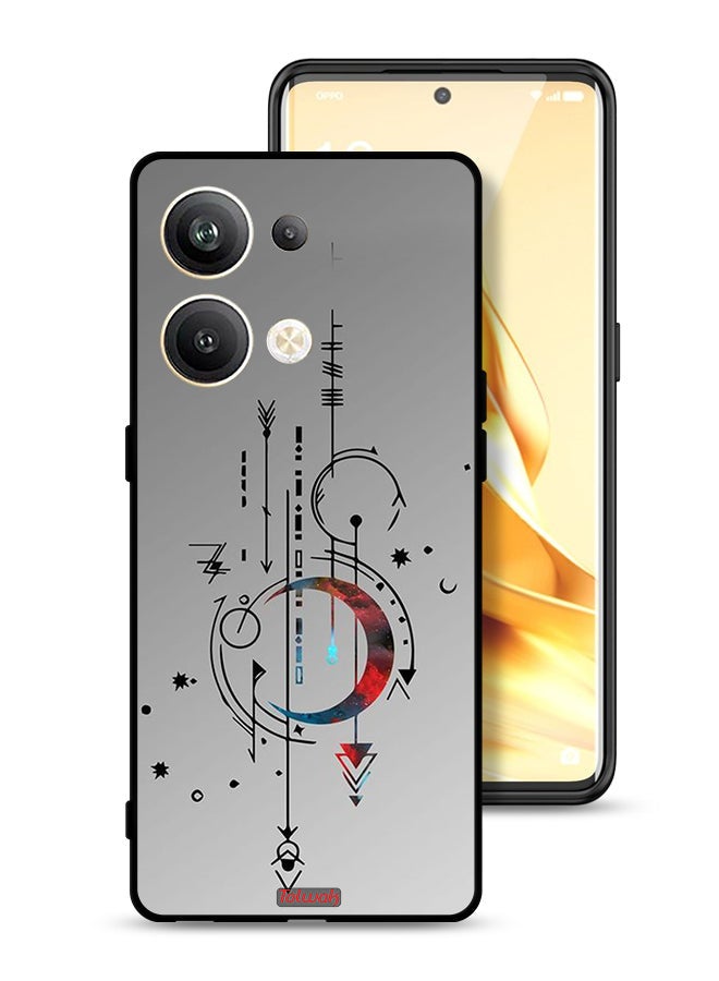 Tolwak Oppo Reno9 Pro Plus 5G Protective Case Cover Moon And Arrows Art Pattern - Image 1