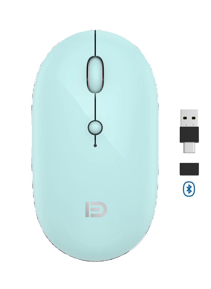 فد ماوس لاسلكي E100 قابل لإعادة الشحن بتقنية البلوتوث - مستشعر بصري 1600 نقطة في البوصة - معدل استطلاع 500 هرتز - نقرات صامتة (أسود) - Image 1