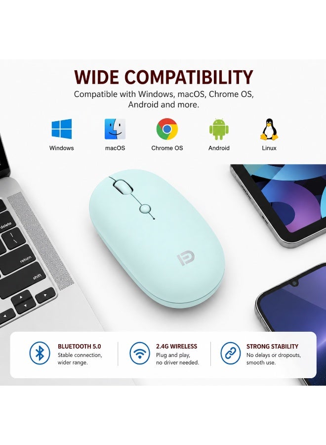 FD E100 Wireless Rechargeable Mouse – 1600 DPI Optical Sensor – 500Hz Polling Rate – Silent Click Wireless Mouse for Laptop, PC & Office Use - Image 2