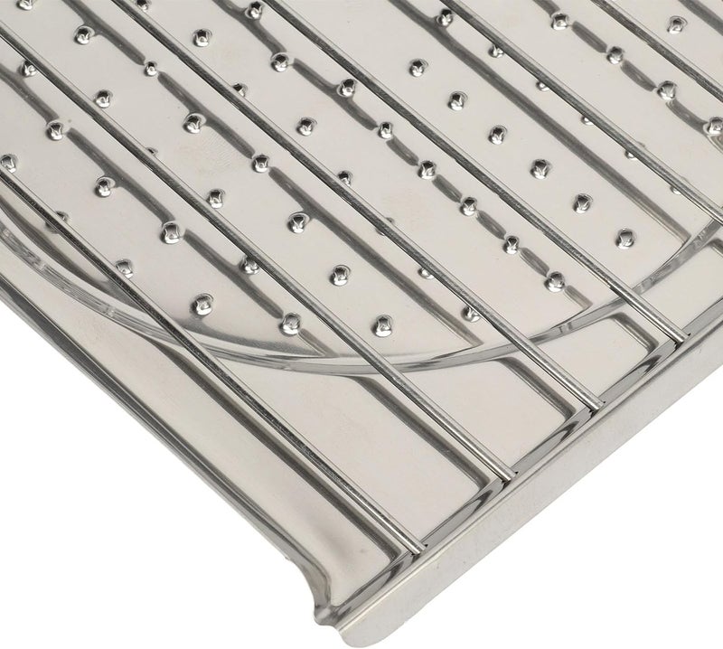 إسكدنيا سلة الشواء القابلة للطي من الفولاذ المقاوم للصدأ مع مقبض قابل للطي، للأسماك، الستيك، الخضروات، موقد الغاز، الشواء في الهواء الطلق، التخييم، الشواء المحمول، سلة الشواء السلكية 【20x20x2.5CM】 - Image 4