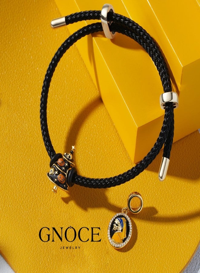 GNOCE Adjustable Basic Bracelet with 2 Pieces of Stoppers Bracelet for Women, Stainless Steel Bracelet For Her (Black 1) - Image 5