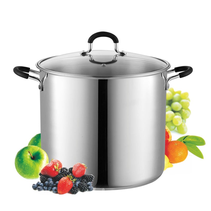Cook N Home Cook N Home Stockpot Sauce Pot Induction Pot With Lid Professional Stainless Steel 12 Quart Dishwasher Safe With StayCool Handles Silver 