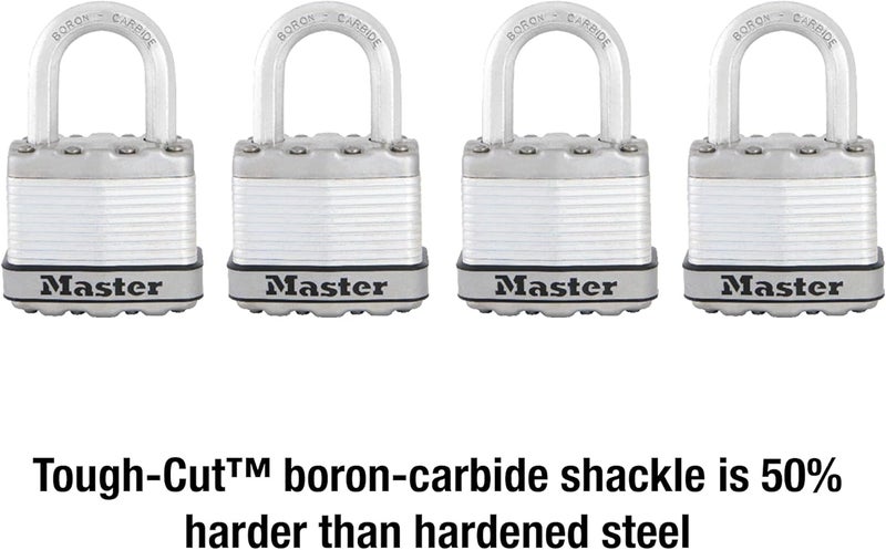 Master Lock M1XQ Magnum Laminated Steel Padlock, 4-Pack with 1-Inch Shackle - Image 3