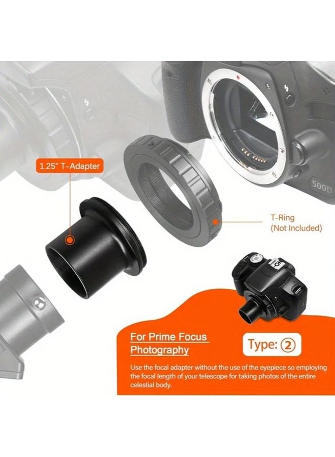 Black Telescope Eyepiece Adapter M42X0 75 Extension Tube For SLR Mirrorless Cameras - Image 5