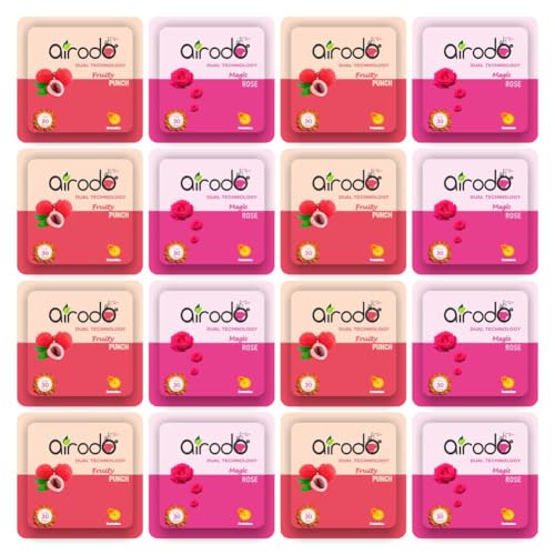 AIRODO Air Room Freshener Power Pocket Gel, Fragrance Booster, Lasts Up to 30 Days, Skin Friendly, Home Fragrance Fresh Scents for Bathroom, Toilet, Living Room, Office (Assorted-2, Pack of 16) - Image 1