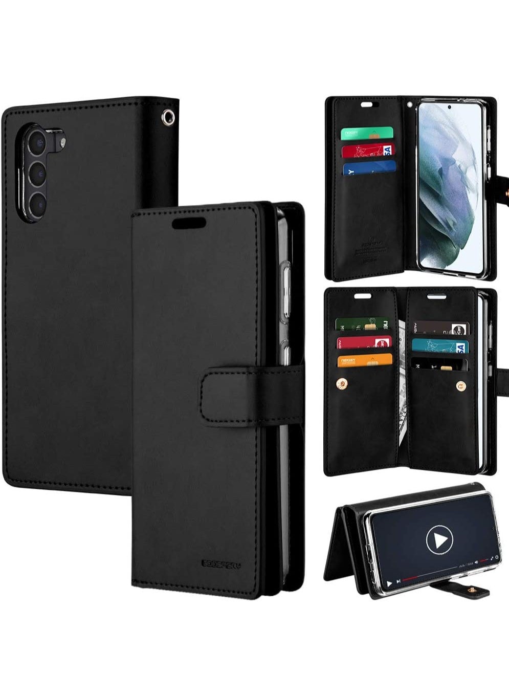 samsung Samsung Galaxy S21 Wallet Case leather Case Material: Thermoplastic Polyurethane | Type: Wallet Case | Material: Leather