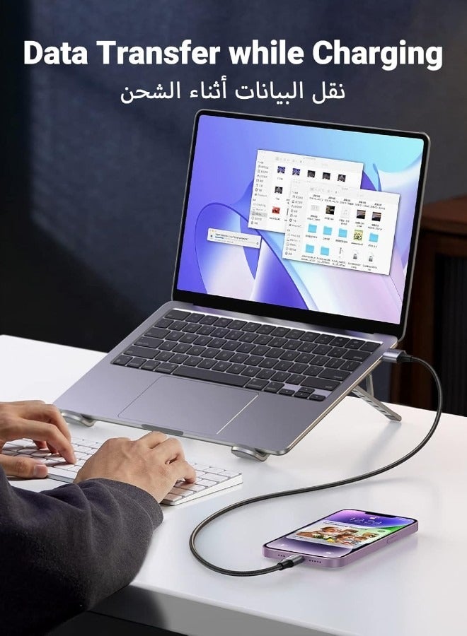 كيبل شحن سريع مضفر من بروماس بطول 1 متر معتمد من MFi, منفذ USB A الى لايتنيج متوافق مع هواتف ايفون 14 برو/ 14 برو ماكس/ 14/ 14 بلس/13/12/11/X/8/7 - Image 4
