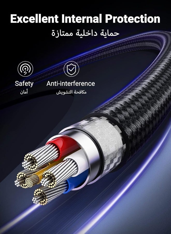 كيبل شحن سريع مضفر من بروماس بطول 1 متر معتمد من MFi, منفذ USB A الى لايتنيج متوافق مع هواتف ايفون 14 برو/ 14 برو ماكس/ 14/ 14 بلس/13/12/11/X/8/7 - Image 3