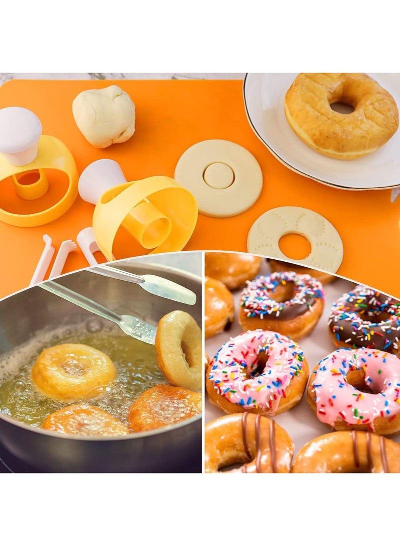 Sweet seven مجموعة قاطع الدونات غير اللاصق مع ملقط الغمس - قاطع بسكويت دائري لخبز الدونات والكعك والبسكويت - أداة خبز الدونات في المطبخ 1 عبوة - Image 2