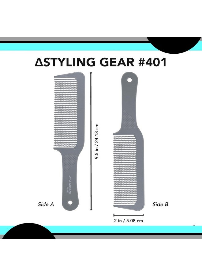 Styling Gear 401 XL Barber Comb Flattops Clipper Comb Hair Cutting Wavy Teeth Wide Teeth Barber Combs Flat Top 2 Pieces. (Gray) - Image 2