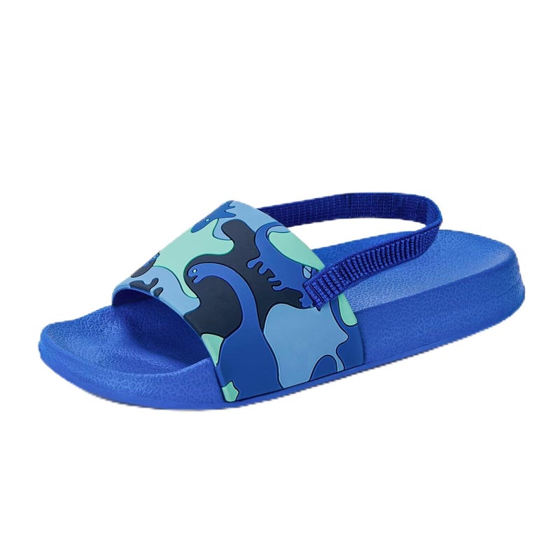 FUNCOO PLUS Toddler Slide Sandals Boys Girls Water Shoes Kids Slip On Sandal with Back Strap for Outdoor Summer Beach, Size 8-9 - Image 1