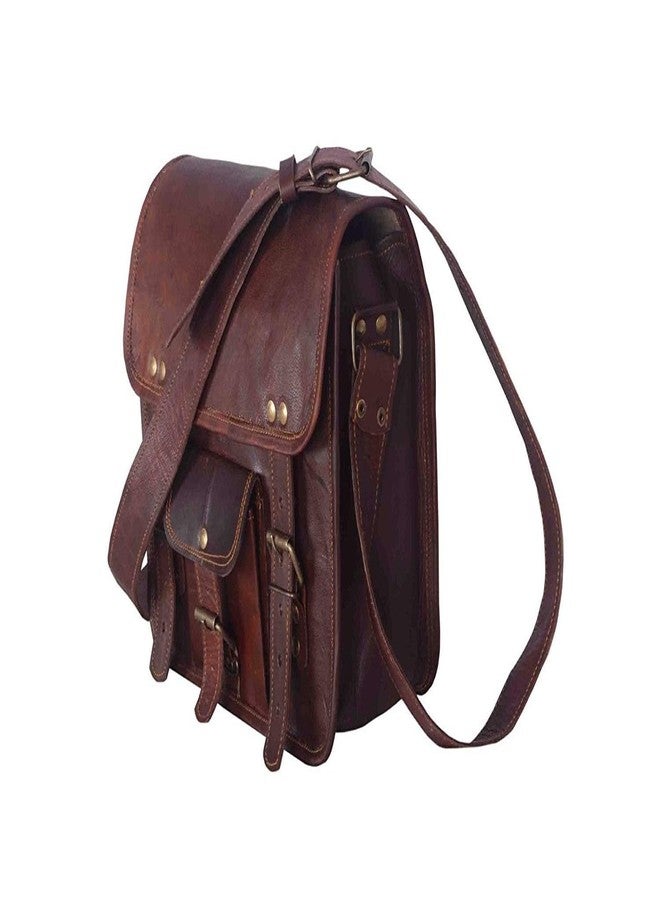 RSN Vintage Leather 11 Inch Padded Briefcase Tablet Satchel Cross Body Messenger Bag (11 Inch) - Image 1