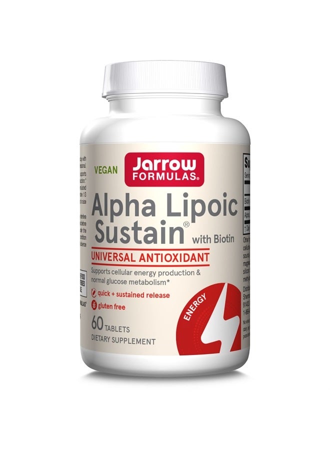 jarrow formulas Alpha Lipoic Sustain 300 mg - Antioxidant + Biotin - Glucose Metabolism & Energy Production Support - Releases ALA Over Longer Period - Up to 60 Servings - Image 1