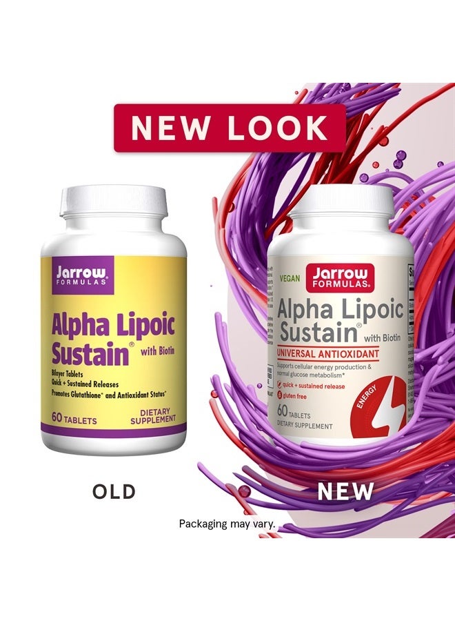 jarrow formulas Alpha Lipoic Sustain 300 mg - Antioxidant + Biotin - Glucose Metabolism & Energy Production Support - Releases ALA Over Longer Period - Up to 60 Servings - Image 2