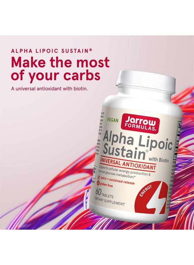 jarrow formulas Alpha Lipoic Sustain 300 mg - Antioxidant + Biotin - Glucose Metabolism & Energy Production Support - Releases ALA Over Longer Period - Up to 60 Servings - Image 3