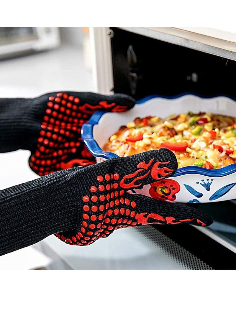 BBQ Gloves,1472℉(800℃) Extreme Heat Resistant Grill Gloves,14 inch Ultra-Long Wrist Cooking Gloves for Barbecue,Cooking  - Image 2