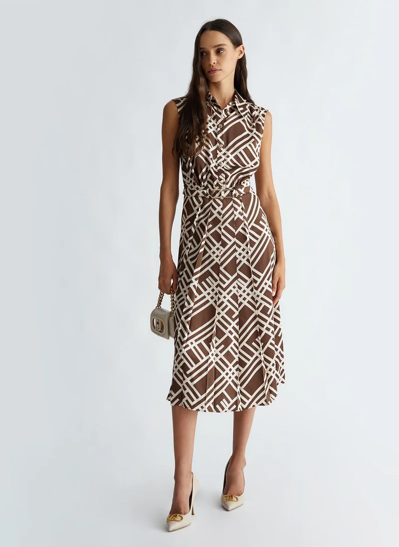 Liu Jo Printed twill shirt dress