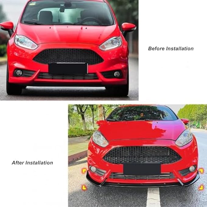 Fuchooky 3Pcs Front Bumper Lip Spoiler Splitter Sporty Style Front Lip Spoiler Splitter Protector for B Max (Carbon Fiber Style) - Image 3
