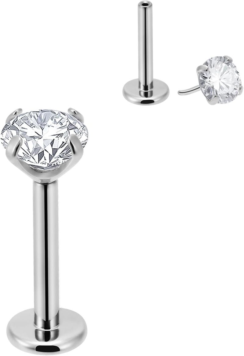 NewkeepsR 20g/18g/16g G23 Titanium Press Fit Threadless Push Pop in Labret Lip Monroe Tragus Earring Stud Piercing - Image 1
