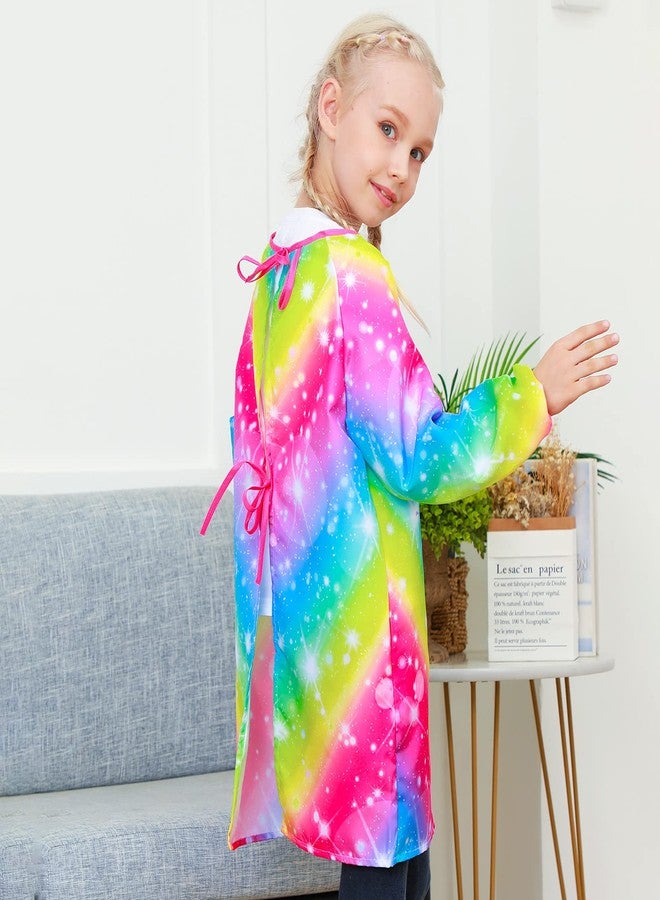 PASHOP Kids Art Smocks Unicorn Waterproof Painting Apron Smock for Girls Boys Long Sleeve Knee Length Artist Smock with Pocket for 3-12 Years (Unicorn A, 3-7 Years) - Image 3