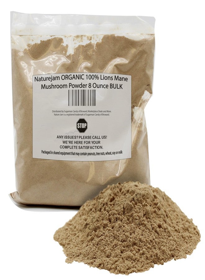 Naturejam Organic Lions Mane Mushroom Powder 8 Ounce Bulk-Premium Culinary Grade for Smoothies, Latte and Baking-A Great Coffee Substitute About 100 Servings - Image 1
