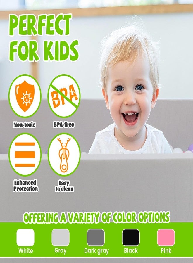 FUBOTRAD Baby Ball Pit for Balls 35.4" x 11.8" Round Foam Ball Pits for Kids Toddlers Soft Play Equipment - Balls NOT Included (Light Gray) - Image 3