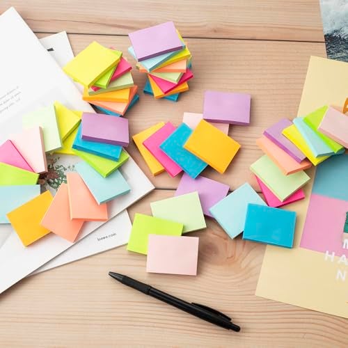 Kozerite (50 Pads) Sticky Notes 1.5x2, 10 Colors Self Sticky Notes, Sticky Pads, Recyclable, Self-Stick Pads, Easy to Stick for Home, Office, Notebook - Image 5