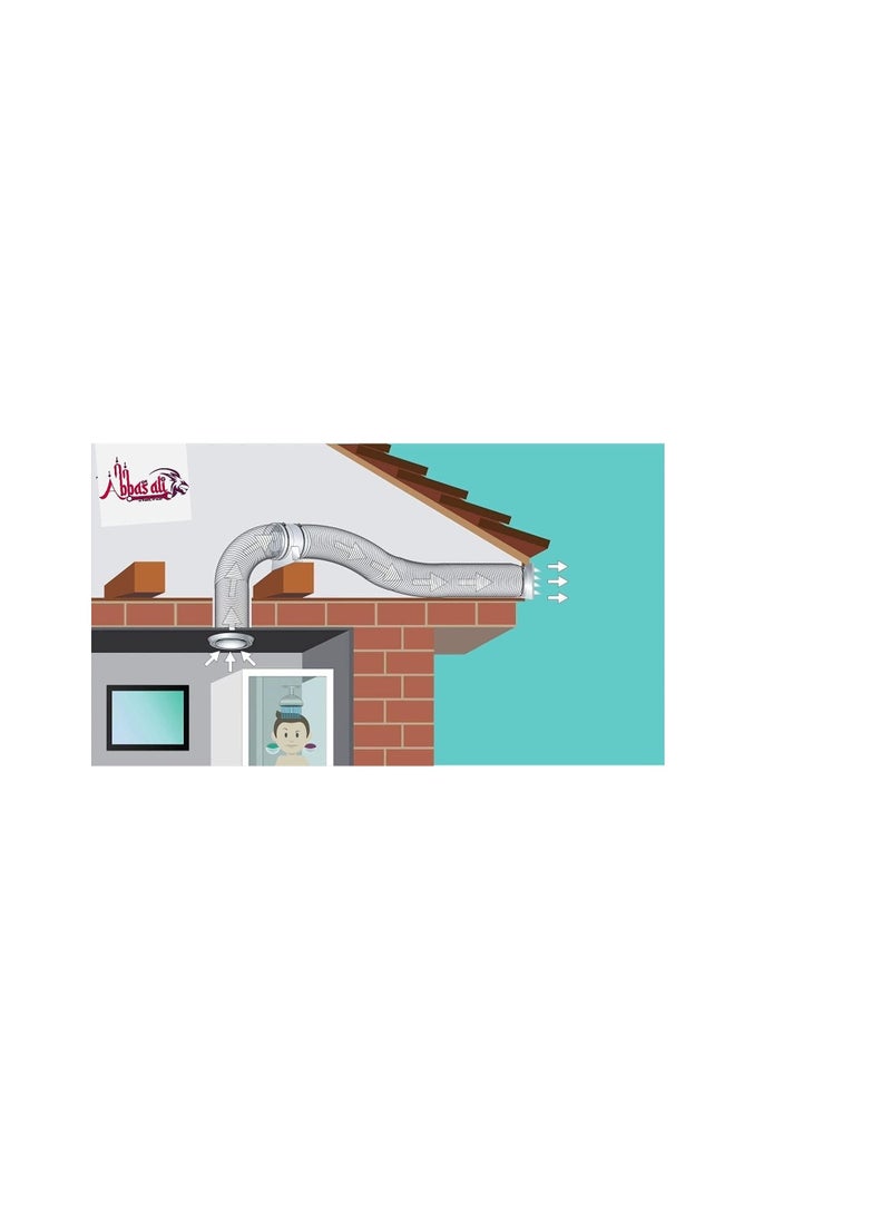 ABBASALI - Circular Inline Exhaust Fan Low Noise Duct Fan for Bathroom Kitchen Ventilation - Image 1