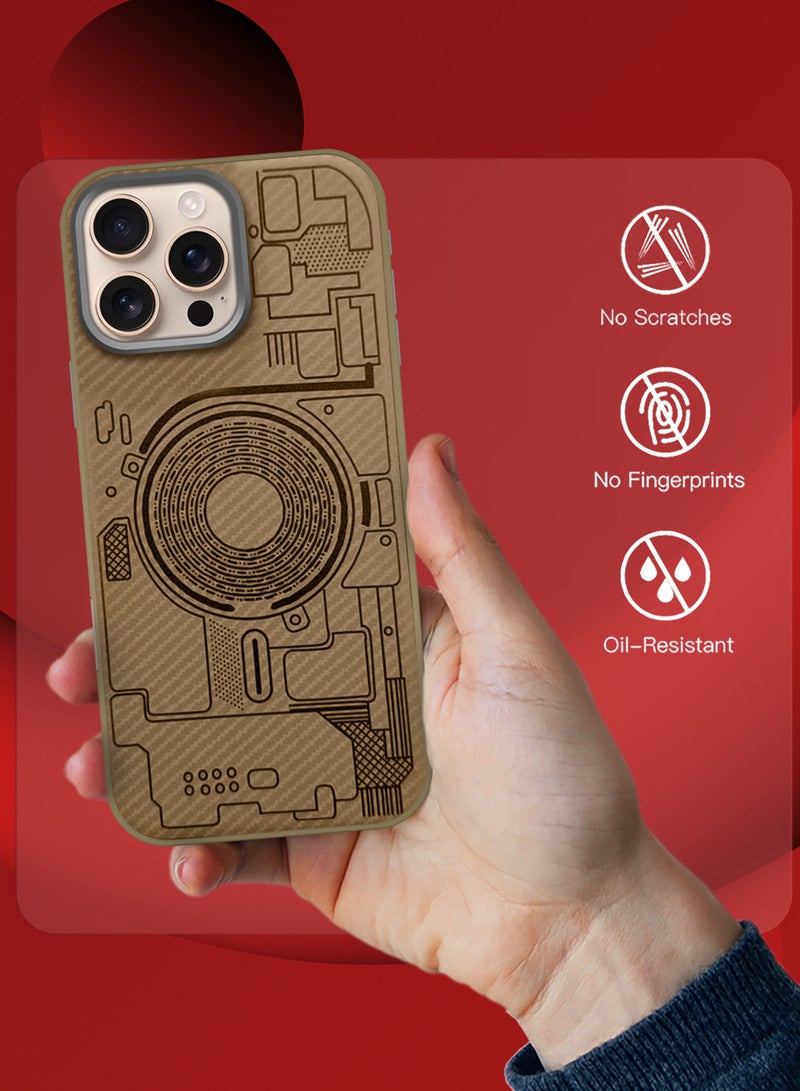 CATANES iPhone 16 Pro Max 2Packs Case Cover Carbon Fiber Pattern Phone Case Slim Shockproof Back Cover with 3D Screen Protector - Classic C1 Pattern - Image 4