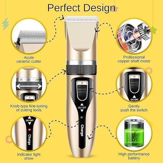Deoxys Dog Clippers, Dog Grooming Kit Low Noise Pet Hair Trimmers USB Rechargeable Cordless Professional Shaver for Small Medium Large Pets Dogs Cats - Image 2