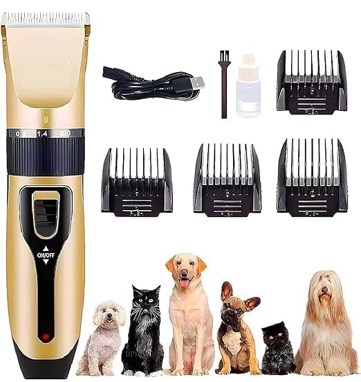 Deoxys Dog Clippers, Dog Grooming Kit Low Noise Pet Hair Trimmers USB Rechargeable Cordless Professional Shaver for Small Medium Large Pets Dogs Cats - Image 1