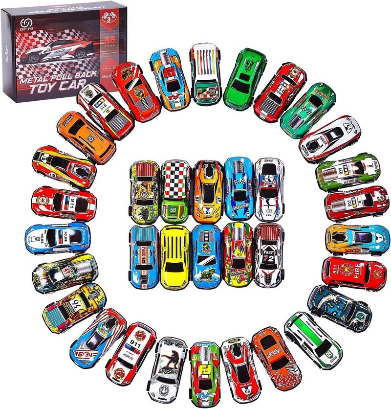 ZHFUYS 36PCS Metal Pull Back Cars Toy for Kids Toy Cars for Kids Ages 38 Race Cars Party Favors for Kid Toys Party Favors Birthday Gift for Boys Girls - Image 2