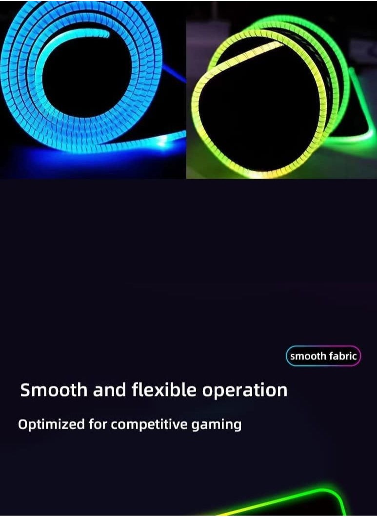 350x250x4 Gaming RGB Mouse Pad, Smooth Keyboard and Mouse Pad for Computers
