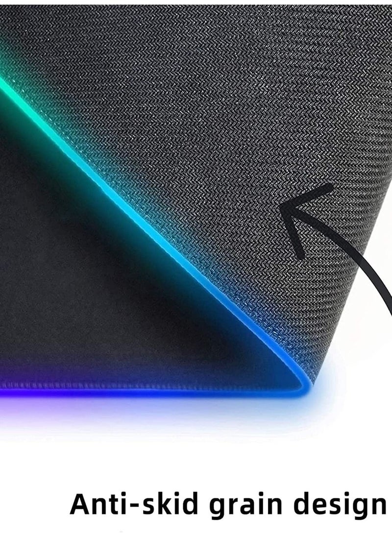 350x250x4 Gaming RGB Mouse Pad, Smooth Keyboard and Mouse Pad for Computers