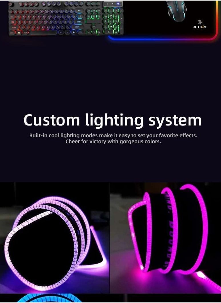 350x250x4 Gaming RGB Mouse Pad, Smooth Keyboard and Mouse Pad for Computers