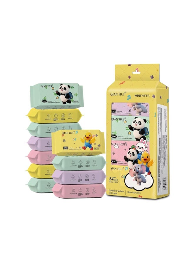 BABY WIPES Baby Wet Wipes, 64 Sheets, Soft Daily Cleansing Wipes, Yellow Pack, Model SJ-0076 - Image 1