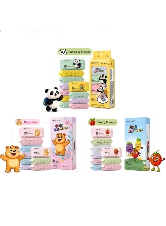 BABY WIPES Baby Wet Wipes, 64 Sheets, Soft Daily Cleansing Wipes, Yellow Pack, Model SJ-0076 - Image 3