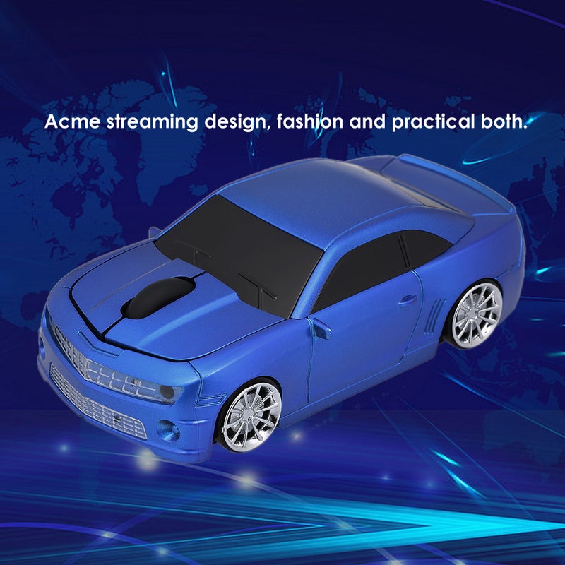 2.4G Wireless Car USB Computer Mice Car Shape 1000 DPI with LED Light Receiver for PC Laptop Blue - Image 4