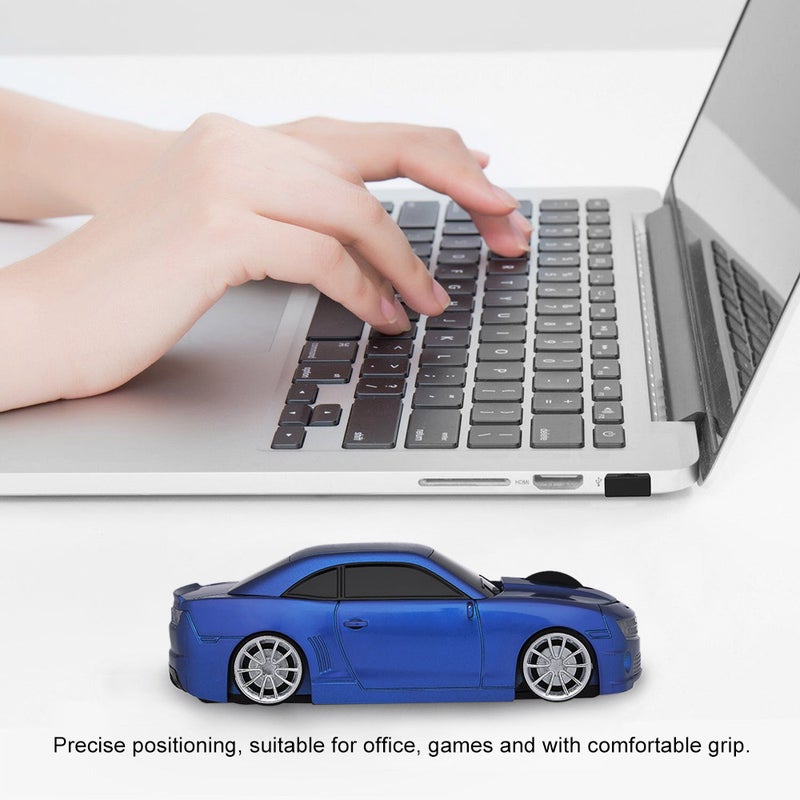 2.4G Wireless Car USB Computer Mice Car Shape 1000 DPI with LED Light Receiver for PC Laptop Blue - Image 5